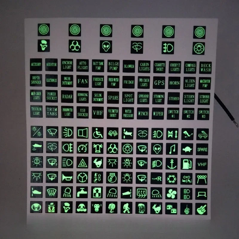 Rocker Switch Label Switches Relay Decoration Car Luminous Sticker Multi-function Button Sticker Circuit Panel Decals