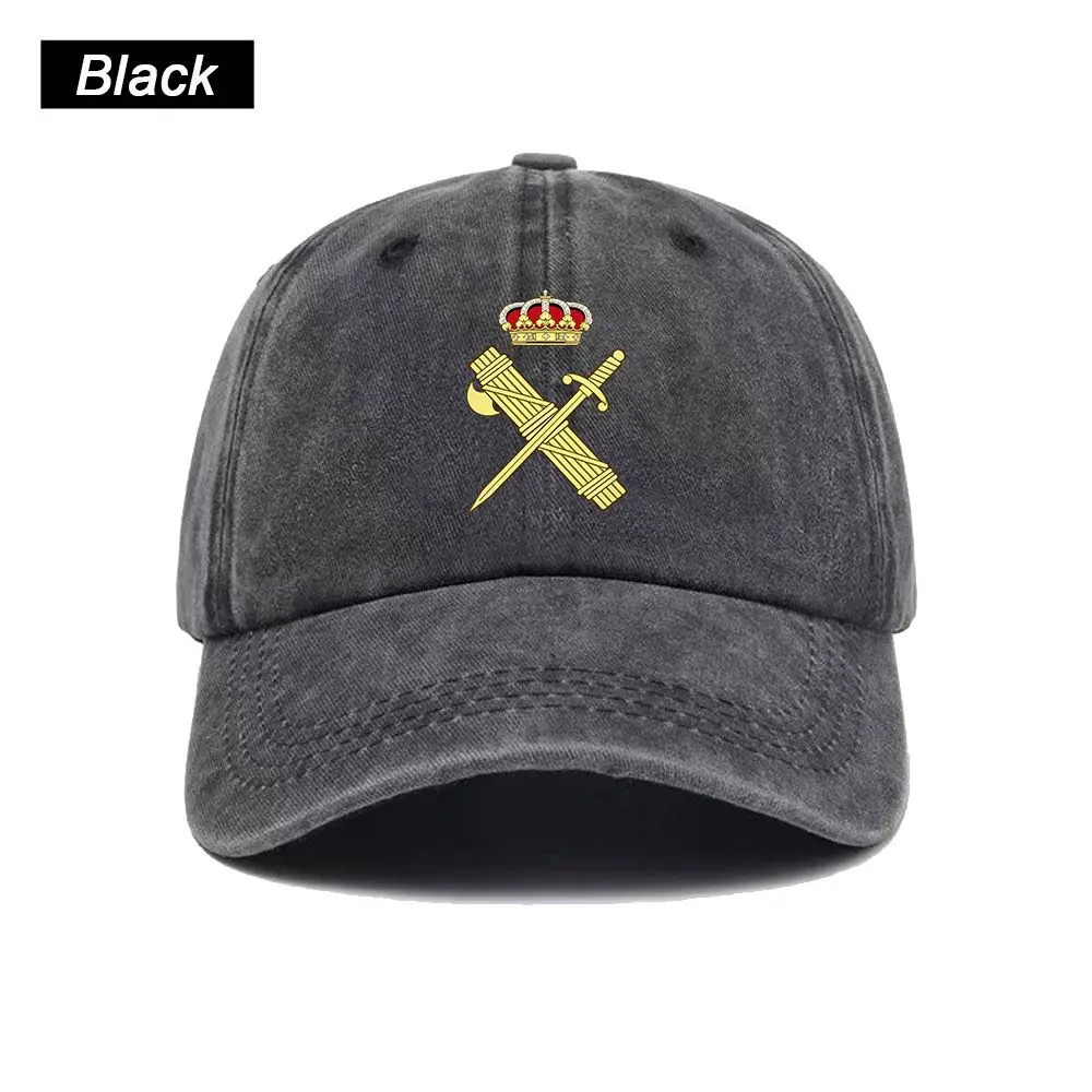 Vintage Washed Baseball Cap Crossed Swords Crown Print Graphic Unisex Streetwear Casual Trucker Style Summer Cotton Sun Hat
