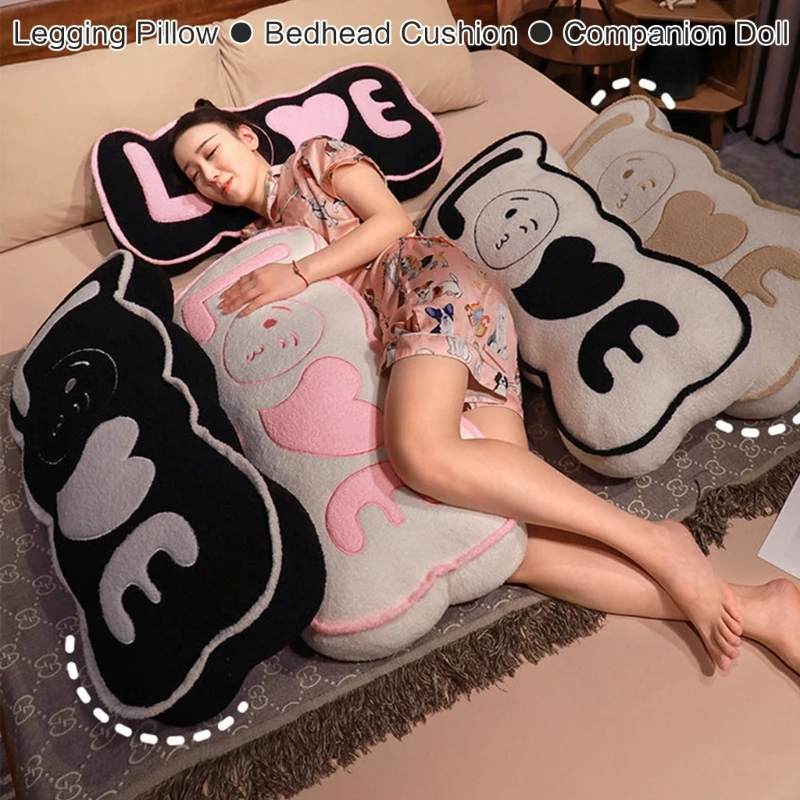 Long Pillow Plush Support Waist Leg Cushion for Sofa, Comfortable Large Back Cushion Lumbar Pillow