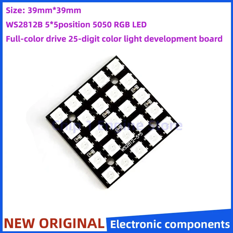 

25-битный светодиодный матричный модуль 5x5 WS2812B 5050 RGB LED со встроенным полноцветным приводом, плата разработки