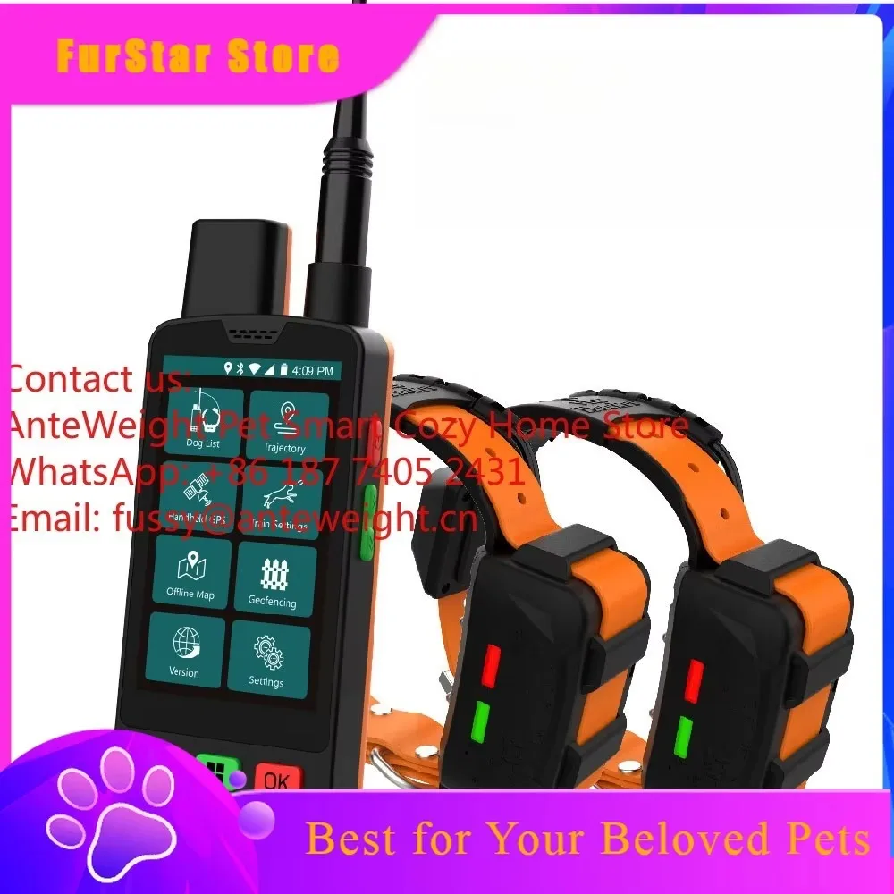 FurStarSmart Dog GPS Tracker Collar 4G VHF 15KM Long Range Waterproof IP68 Android Geofencing Management