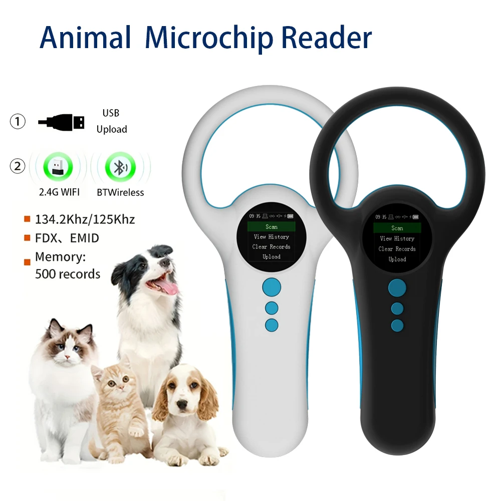 USB/2.4G Wireless/Bluetooth Animal Tag Reader RFID Ear Tag Scanner Animal Microchip Reader Pet Identity Recognizer