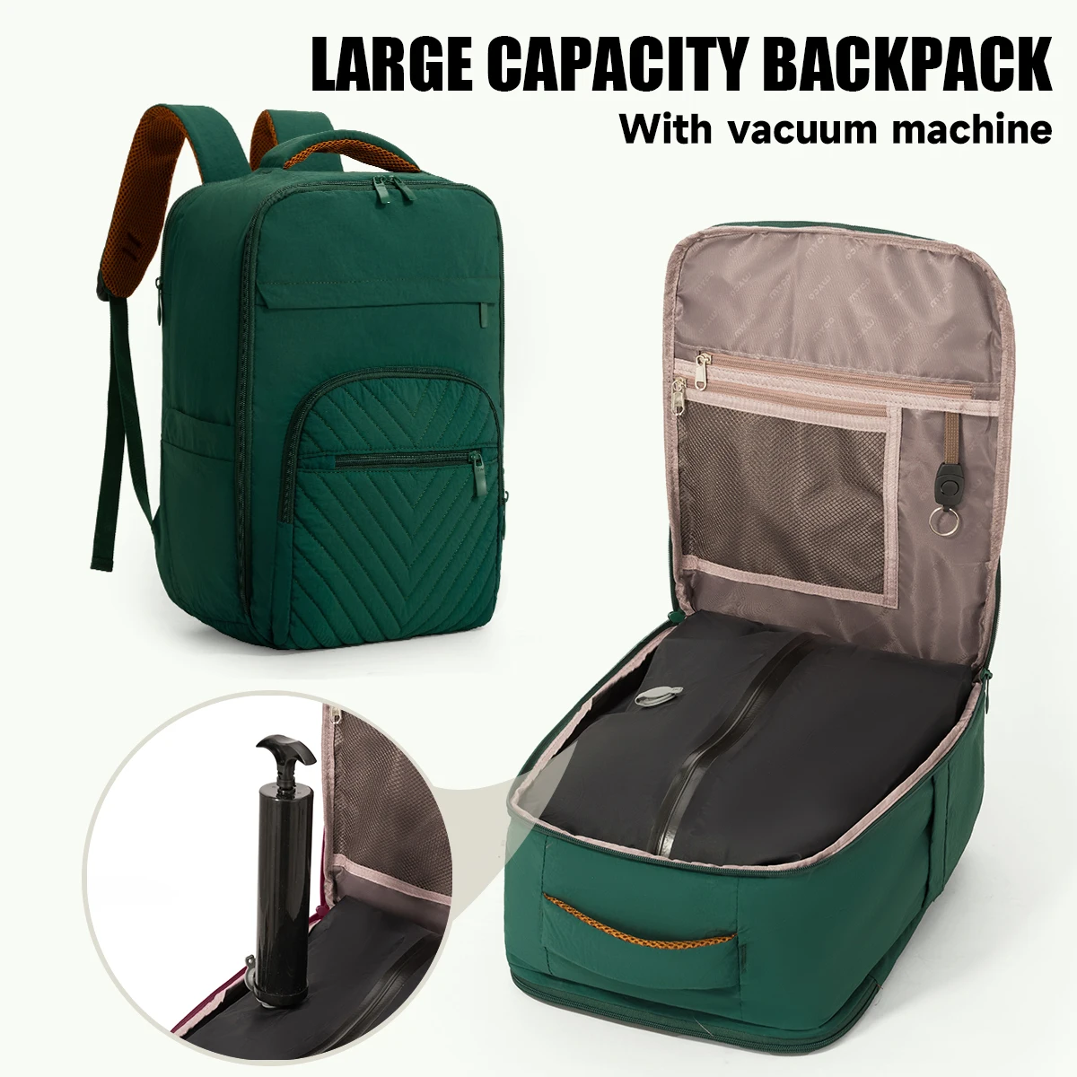 

Рюкзак для путешествий для женщин, новый стильный рюкзак, сумка для деловых поездок, легкая дорожная сумка с воздушной подушкой и вакуумным насосом