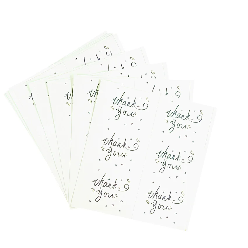 60Pcs/lot Cute Rectangular Thank you White Label Sticker DIY Gift Sealing Sticker