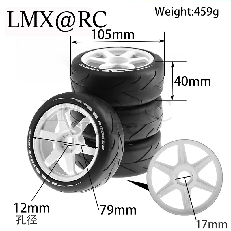 4 pcs 1/8 RC remote control flat running rally electric room tires 17mm for X3GT KM ARRMA 1/7 ZD SN Team C HSP 02