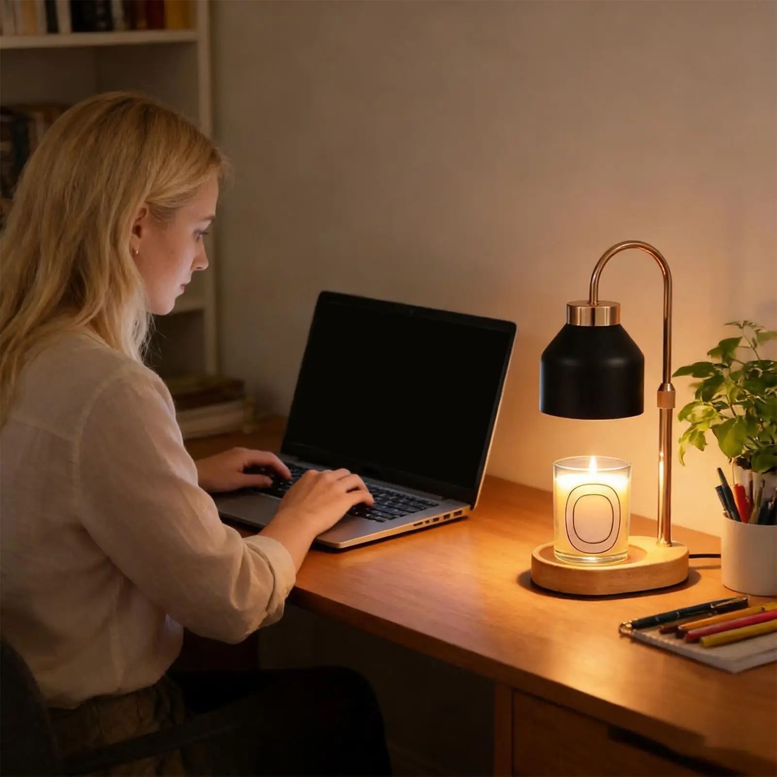 Lamp Candle Warmer 3 Modes Flameless Aromatherapy Timer Night Light Dimmable Candle Warmer For Home Bedroom Living Room Office