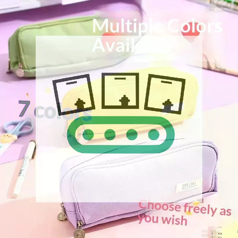 Canvas Pencil Case Large Capacity Multiple Colors Perfect For Students School Office Daily Use