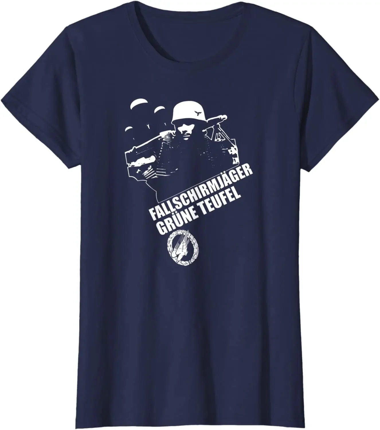 Fallschirmjager GRUNE TUFEL WW2 الألمانية المظلي تي شيرت 100% القطن س الرقبة قصيرة الأكمام الصيف عادية قميص رجالي الشارع الشهير #4