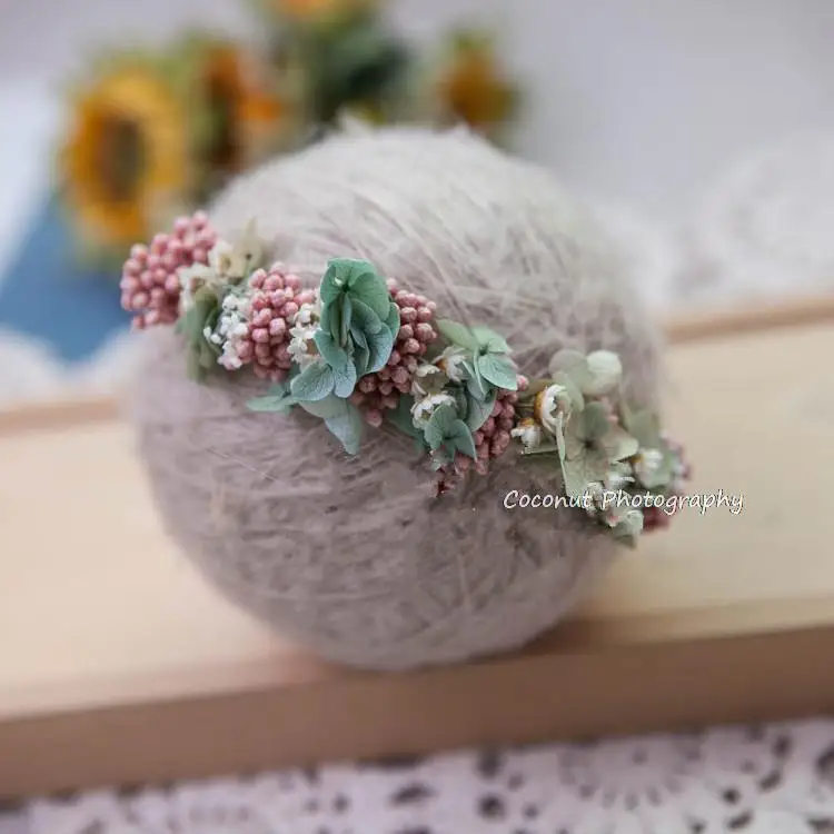 Baby Headband Flower Plastic Flower Garland Headband Full Moon Baby Photography Props Hundred-day Baby Photo Shooting