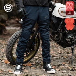 SFK Motorcycle Trousers Summer Mesh Breathable Men's Riding Gears Pants With Removable CE Protective Armor Equipment Accessories