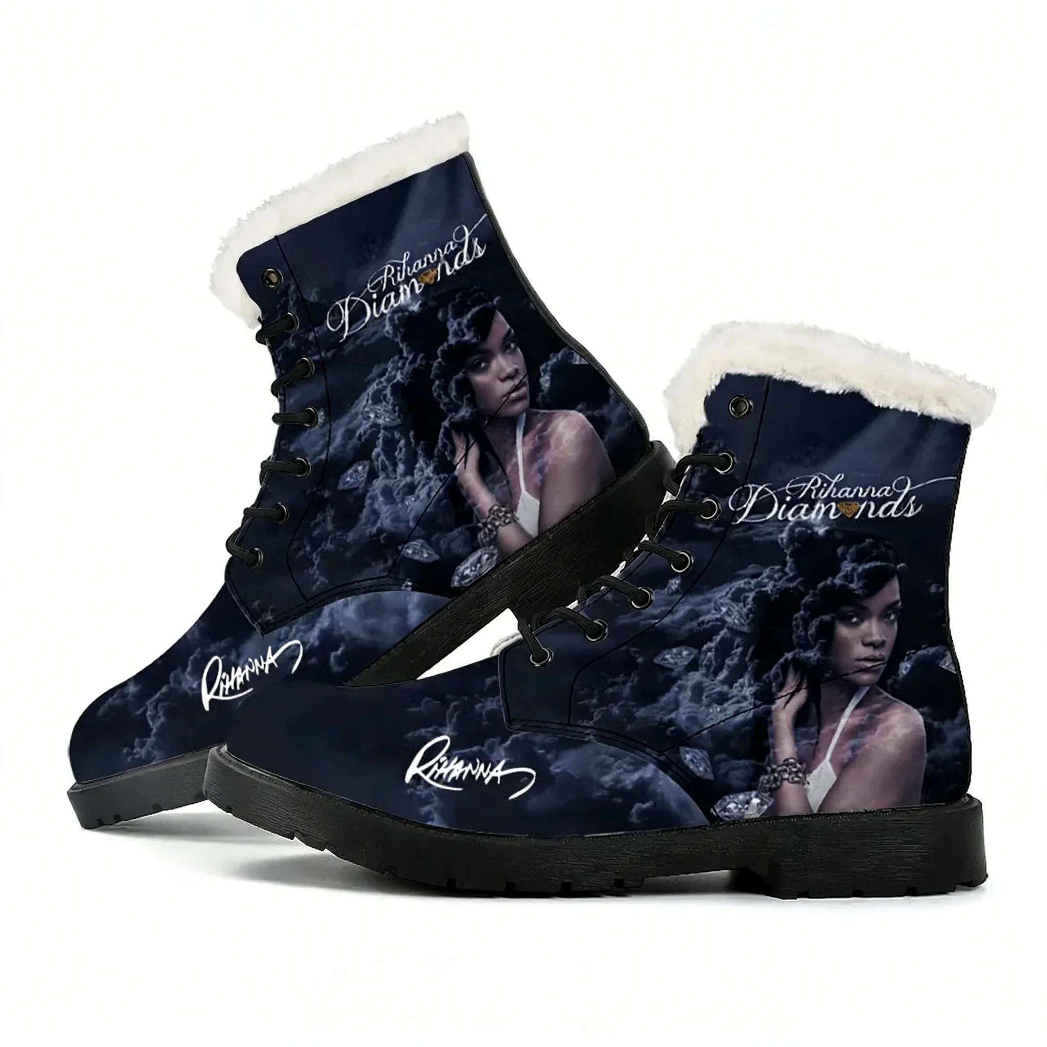 Rihanna Hip-hop Rapper Plush Boots Mens Womens Teenager Shoes Outdoor Casual Boot Light Couple High quality Customize Boots