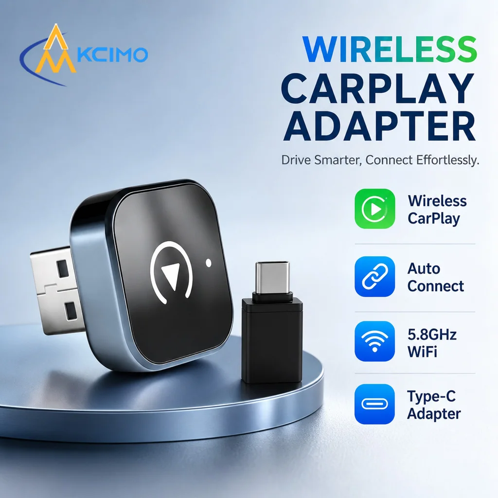 2 in 1 Wireless CarPlay & Android Auto Adapter Mini Dongle Wired To Wireless Auto Reconnect Low Latency USB Car Smart Accessory