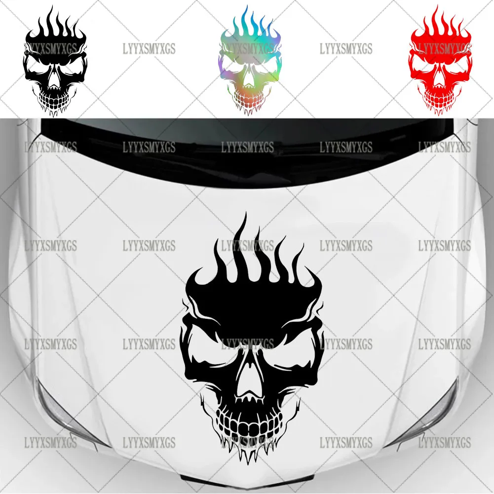Self-Adhesive Custom Personalized Skull Car Stickers Waterproof Sunscreen Vinyl Decal Air Conditioner Windshield Accessories
