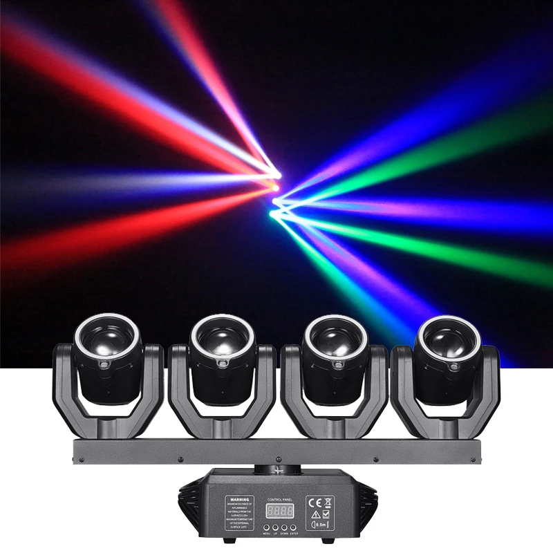 Four Head Full Color Beam Moving Head Light LED 150W RGBW DMX Controller Stage Laser Effect Light For Disco Party Wedding