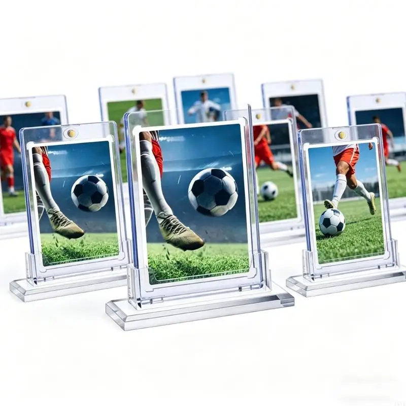 

11x4.5x5.3cm Clear Plastic Card Display Stand For 35PT Thickness Trading Cards