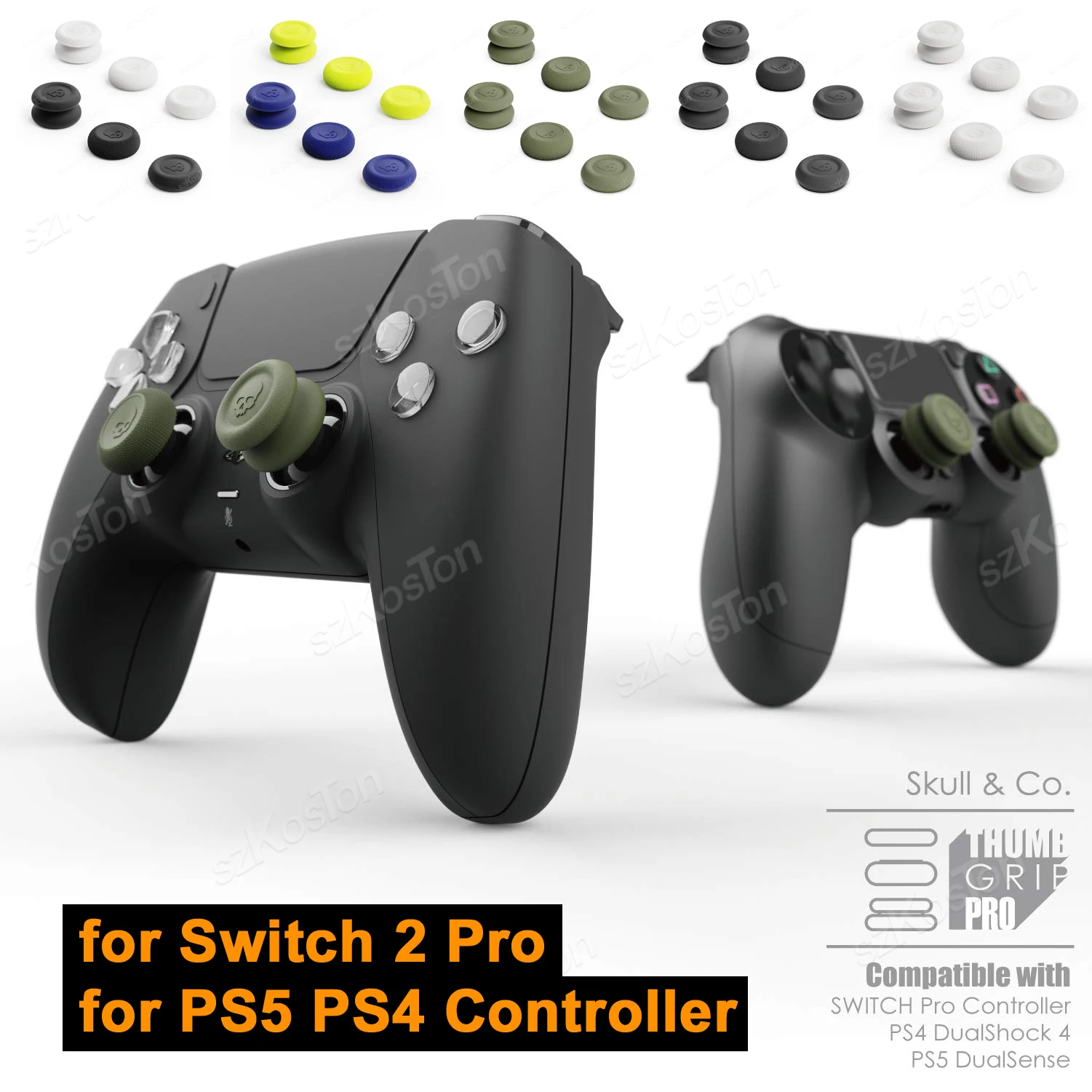 6 قطعة غطاء عصا التحكم للتبديل 2 برو تحكم عدم الانزلاق الإبهام قبضة ل PS5 PS4 غمبد زر عصا غطاء الألعاب اكسسوارات