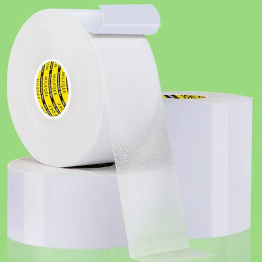 

4Pack Double Sided Tape Heavy Duty, 2in x 66Feet, Universal High Tack Strong Wall Adhesive with Fiberglass Mesh, Super Sticky R