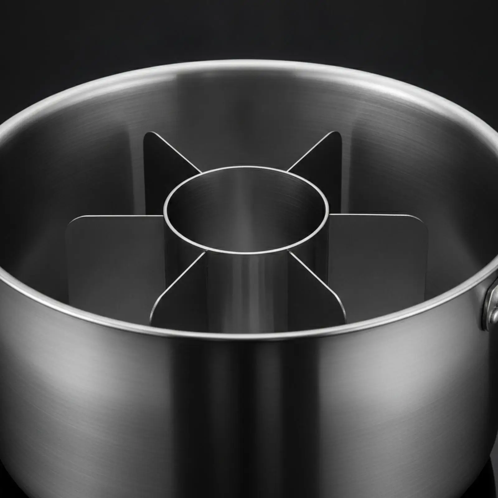 Stainless Steel Cooking Pot Divider with Central Compartment for Soup Broth Separation Cookware