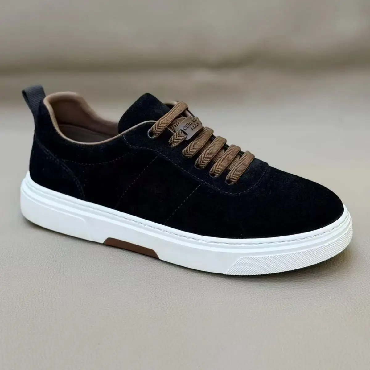 New Premium Men's Suede Splicing Casual Shoes Soft Comfortable Lace-up Sports Sneakers Fashion Lightweight Footwear