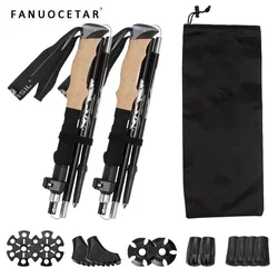 Fanuocetar Trekking Poles Lightweight Collapsible Hiking Poles for Snowshoe Backpacking Gear Pair of 2 Walking Sticks for Hiking