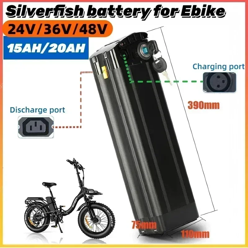 

E-Bike Battery 48V 20Ah For Silverfish Electric Bike Battery 1000W 750W 36V Lithium ion E-bike Bicycle Battery Pack with Charger