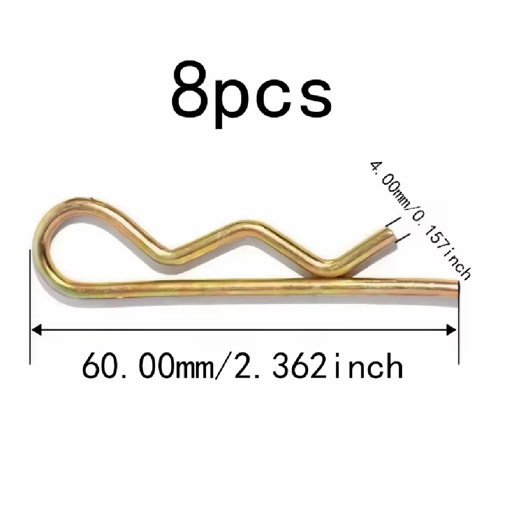 8 pcs 4*60mm M4 M4*60mm Easy Install No Tools Hairpin Cotter Clips, great for Automotive Suspension, Multipurpose