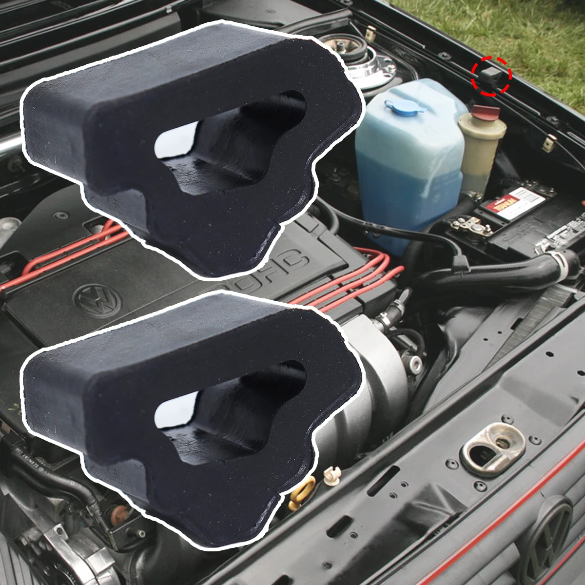 

1/2 шт. крышка двигателя автомобиля, резиновая направляющая крыла для Vw Golf Mk2, буфер остановки капота, треугольный демпфирующий блок, подушка 1987-1992 гг.