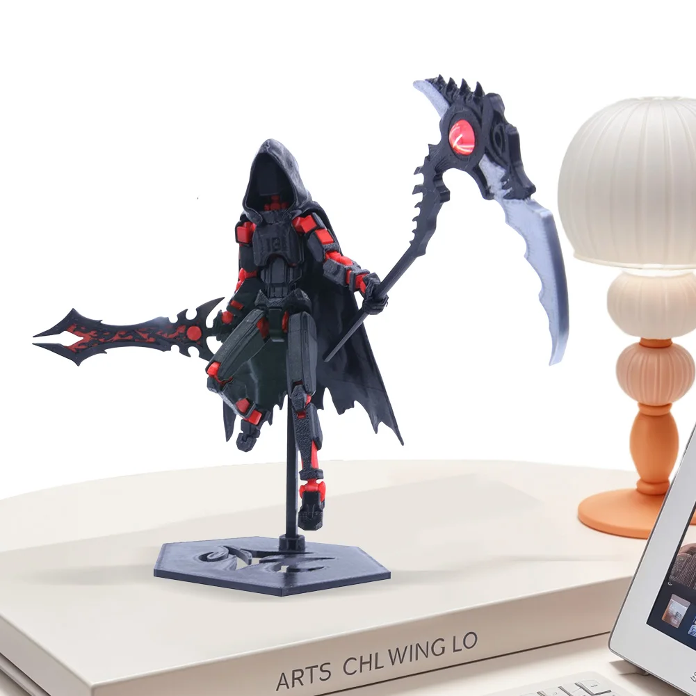 3D Printed Action Octopus Figures Multi-Jointed Shinigami Action Figures Caped Shinigami Movable Pendulum Dummy Dolls