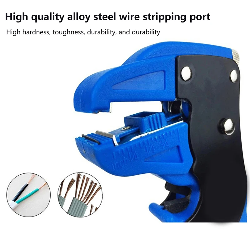 Automatic Wire Stripper Flatwire Cutter Stripping Plier 0.5 To 6mm Range Length Adjustment For Electrician