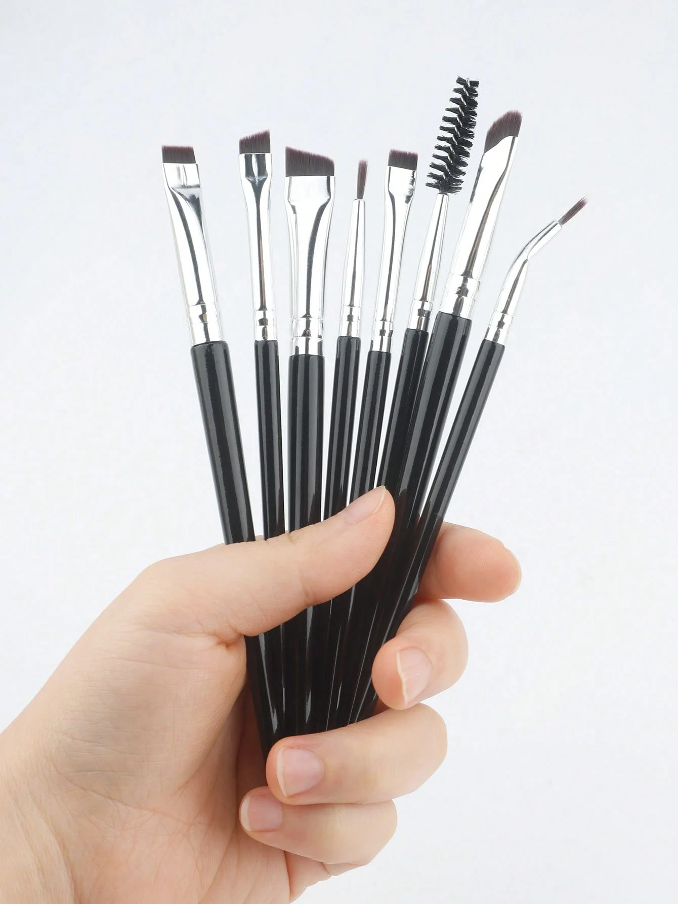 6/8pc escova de delineador angular ultra fino pincéis de delineador sobrancelha corretivo escova de sobrancelha escovas de sobrancelha angulares para mulher