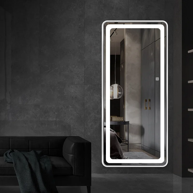 Intelligent Modern Wedding Dressing Mirror LED Light Strip Wall Mounted Mirror For Clothing Store Hair Salon Household Bedroom