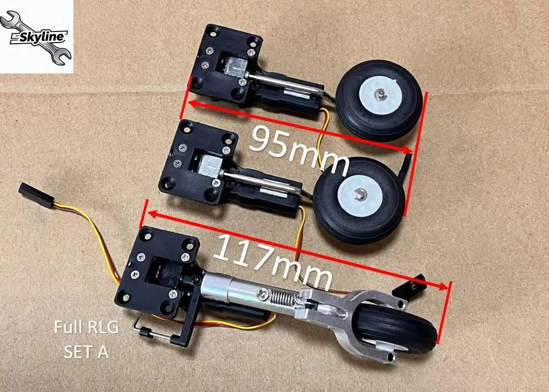 25g Retractable Landing Gear Servo with 36mm PU Wheel for 1.5-2Kg RC Plane Models Airplane DIY Fighter Model Spare Part