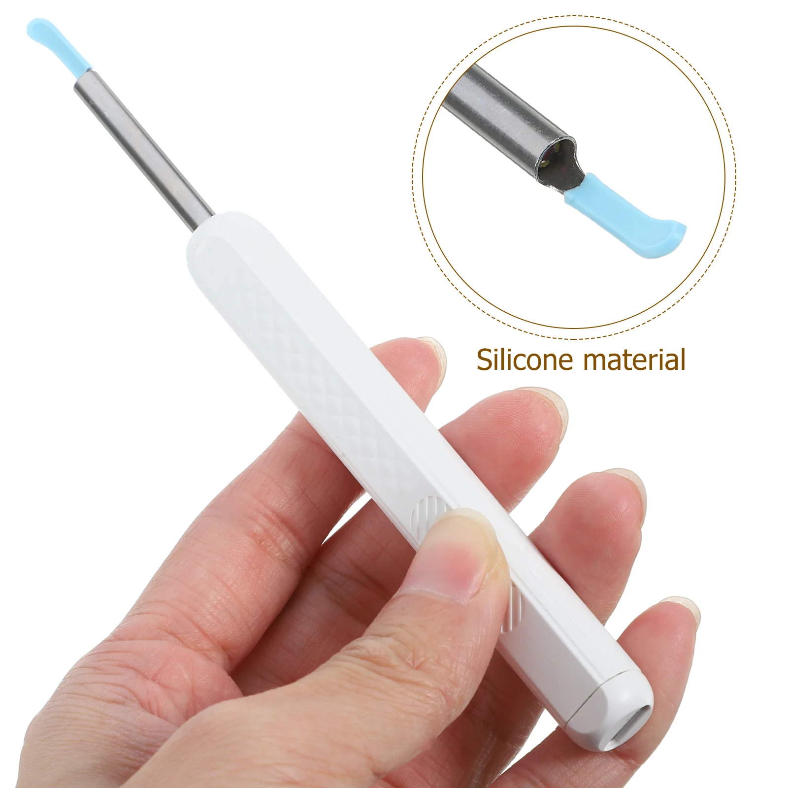 

1 Set Hd Otoscope Cleaning Kit Portable Earwax Remover Tool Stainless Steel Ear Spoon Silicone Tips For Home Use Ear Cleaning