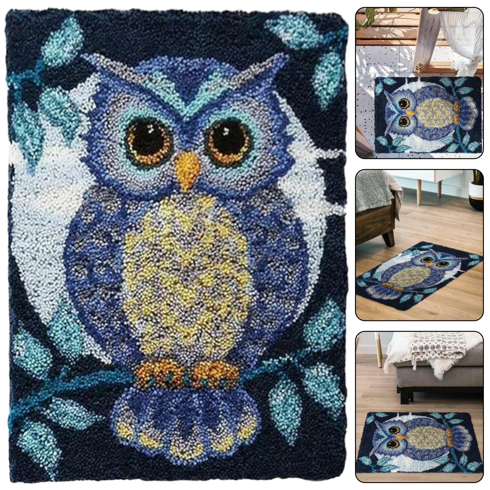 

Набор ковриков с крючком-защелкой в виде совы, мягкие плюшевые текстуры, прочная конструкция, аксессуары для вязания