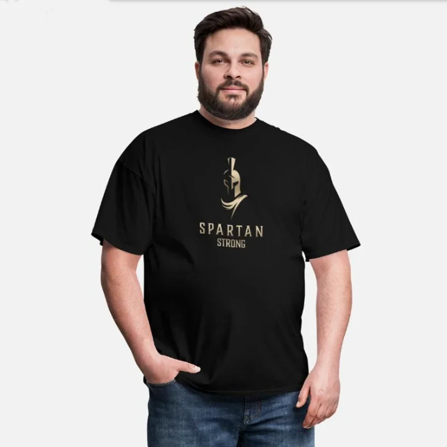 

Sparta Helmet Gladiator Spartan Strong Gym Fitness Training T-Shirt 100% Cotton O-Neck Summer Short Sleeve Casual Mens T-shirt