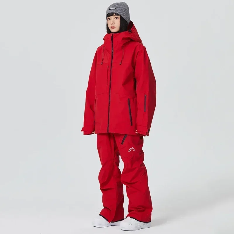 Chándal de esquí al aire libre para hombre y mujer, ropa de nieve triple, pantalones impermeables, conjunto de Sudadera con capucha para Snowboard, invierno, novedad de 2025