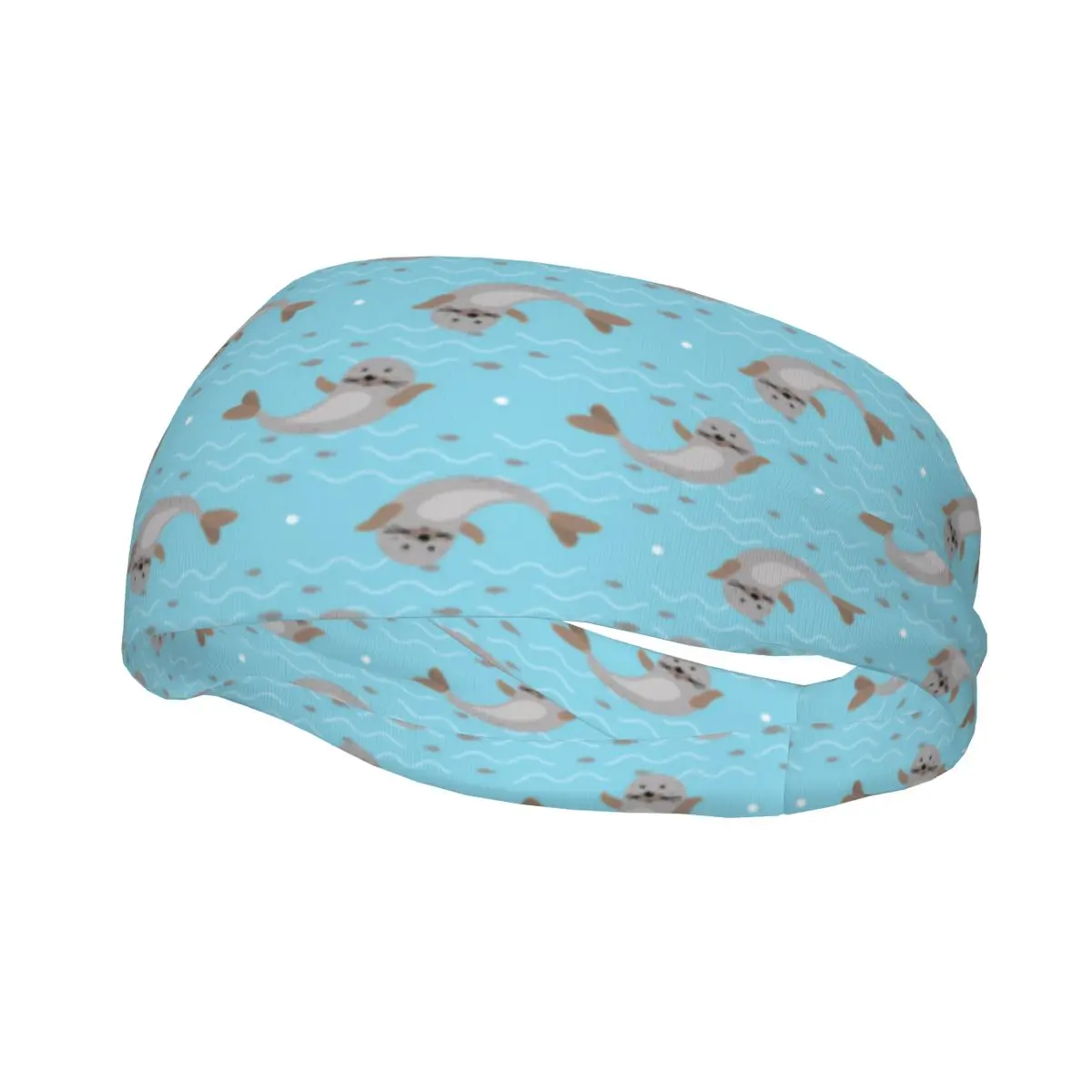 

Sports Headband Cute Seal Animal Fitness Sweatband Absorbent Cycling Jog Hair Bandage