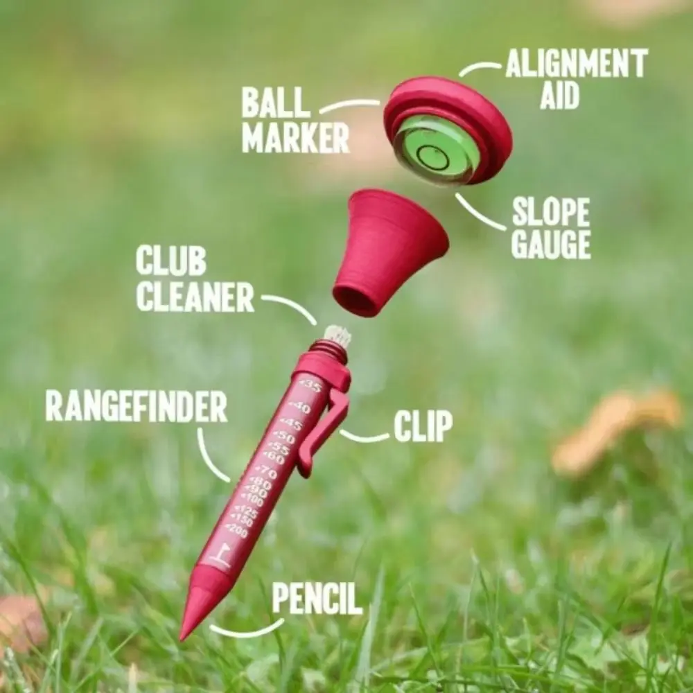 Multi-functional Multi-functional Golf Spike Detachable Aluminum Alloy Golf Multi-Function Tool 6-in-1 Creative Golf Ball Holder