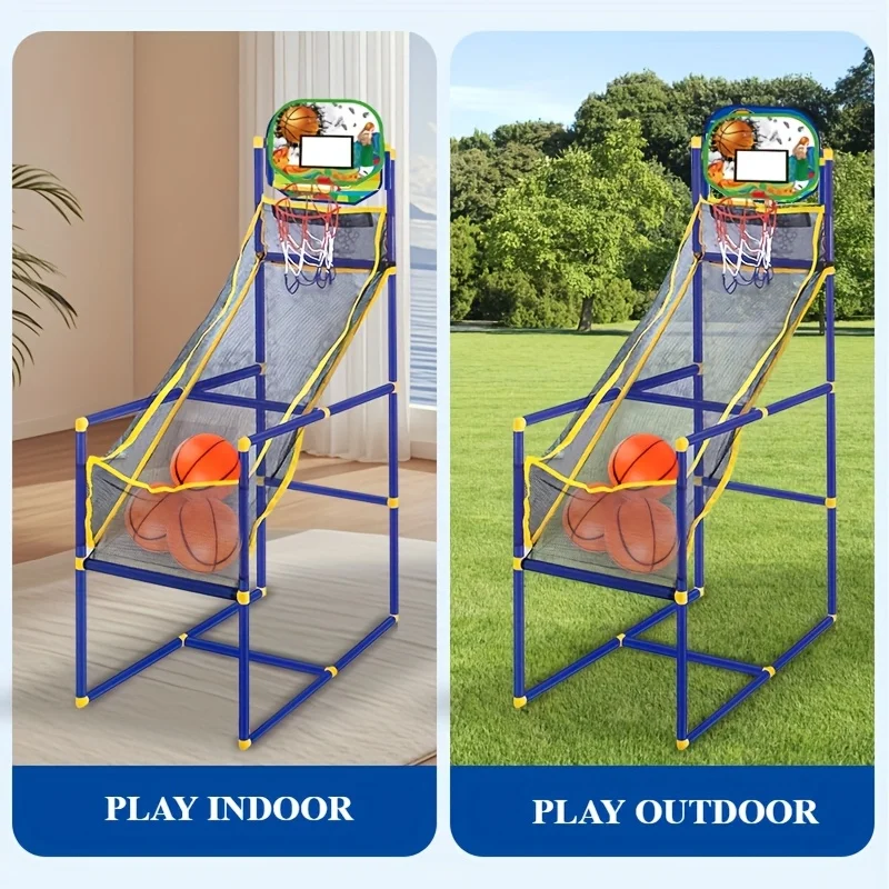 Enjoyable Arcade Basketball Game Set - Indoor/Outdoor Dual Play, Easy Setup with Pump & Balls, Ideal Holiday & Birthday Gift