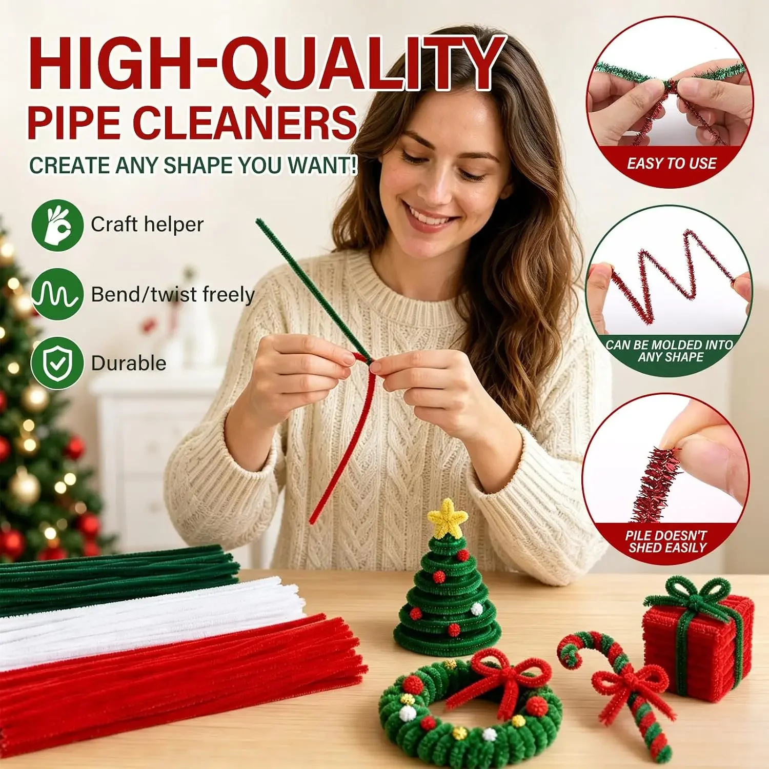 200Pcs Multipurpose DIY Twist Sticks Craft Supplies for Holiday Crafts Wreath Making Decorate Art Projects Party Decorations