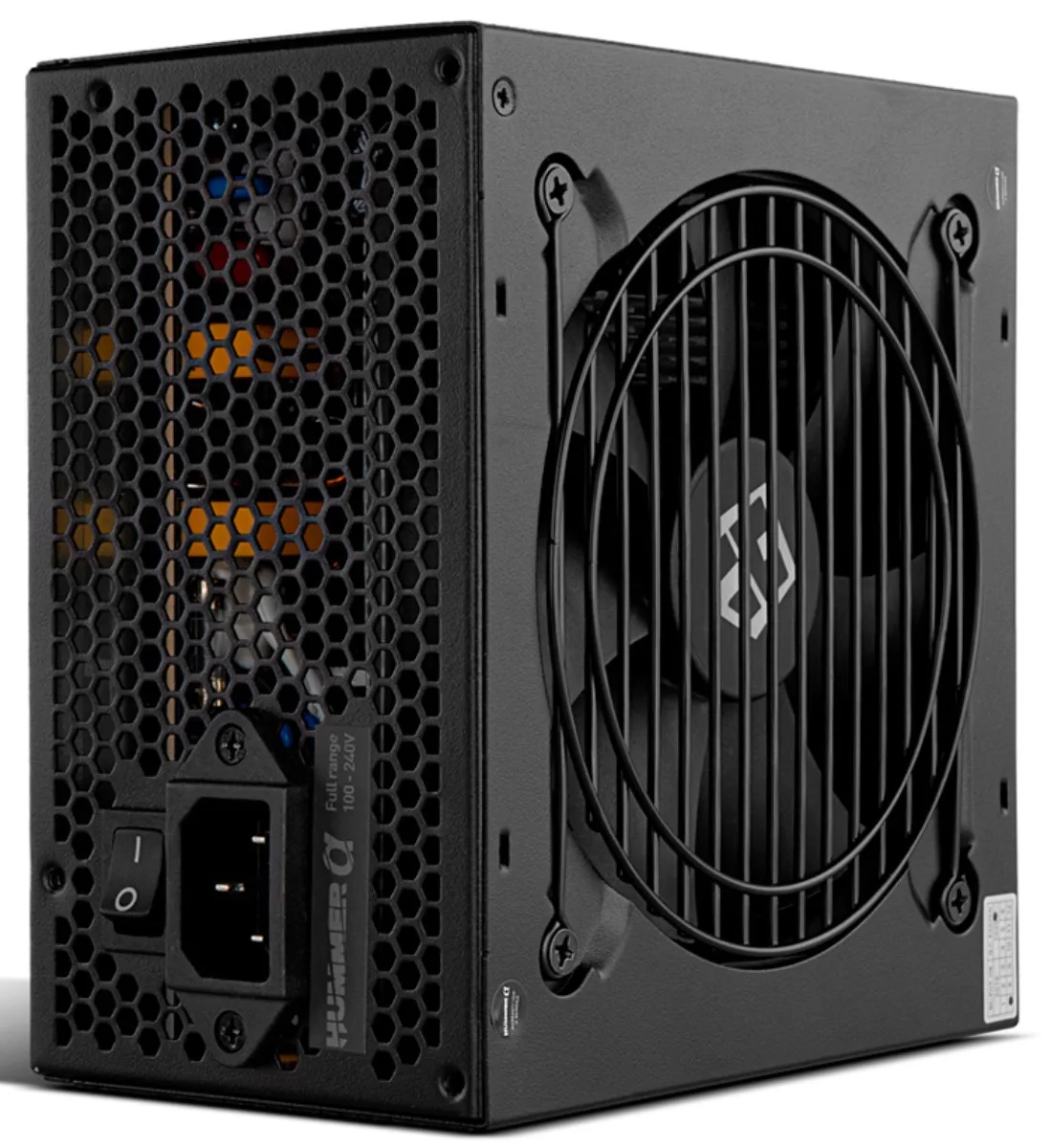 NOX HUMMER ALPHA 600W power supply, 80 PLUS Bronze Certificate, active PFC, fan 120mm speed control, flat cables, Black