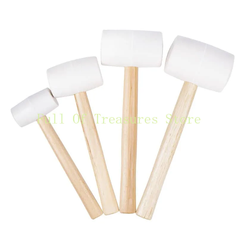 Mature rubber hammer, wooden handle, rubber hammer, ceramic tile decoration, floor tiles, white rubber hammer