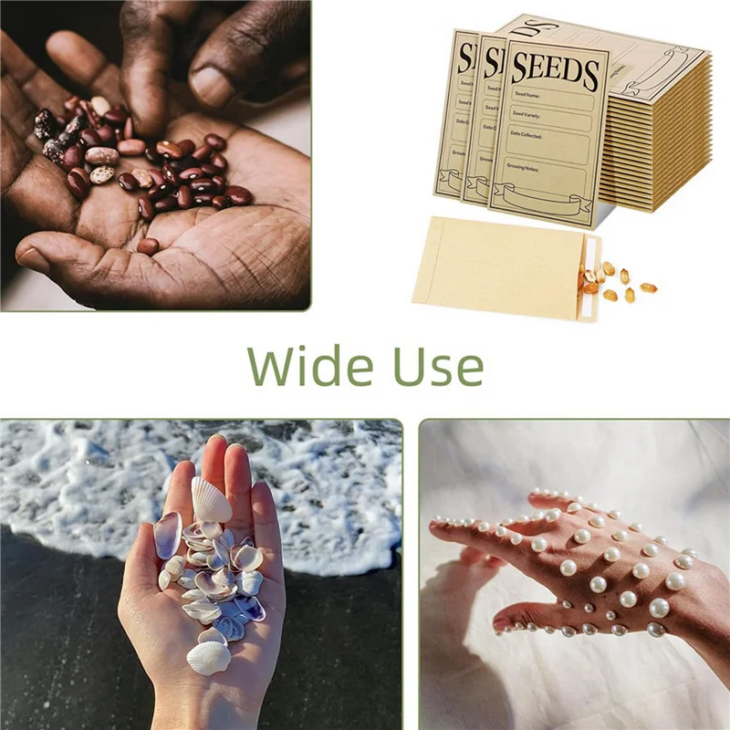 

ABFI 400PCS Seed Packets Envelopes: Self Sealing Kraft Small Seed Envelopes For Seed Storage Resealable Seed Saving Envelopes