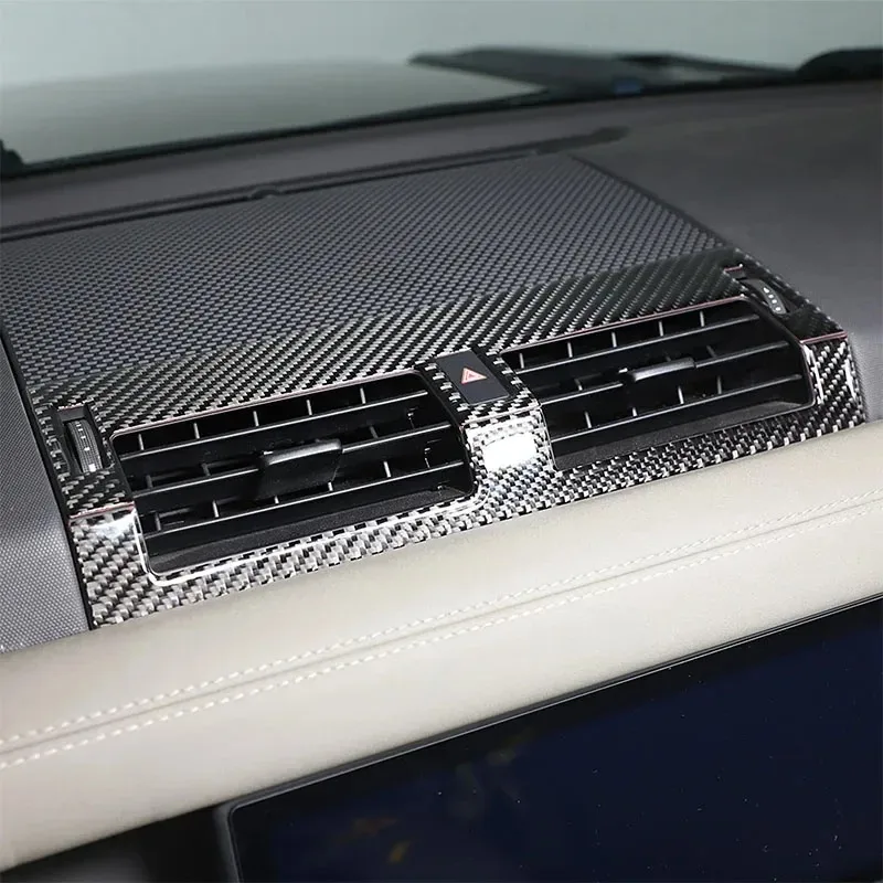 

For Land Rover Defender 90 110 130 20-25 Soft Carbon Fiber Car Center Control Air Conditioning Vent Cover Trim Car Accessories