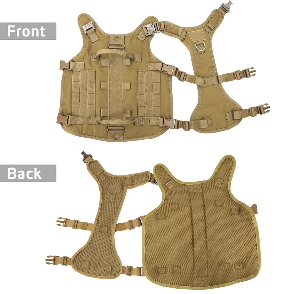 Military Tactical Big Dog Harness Vest Durable Nylon Dog Training Harnesses with Flags Adjustable for Large Dogs German Shepherd - view 3
