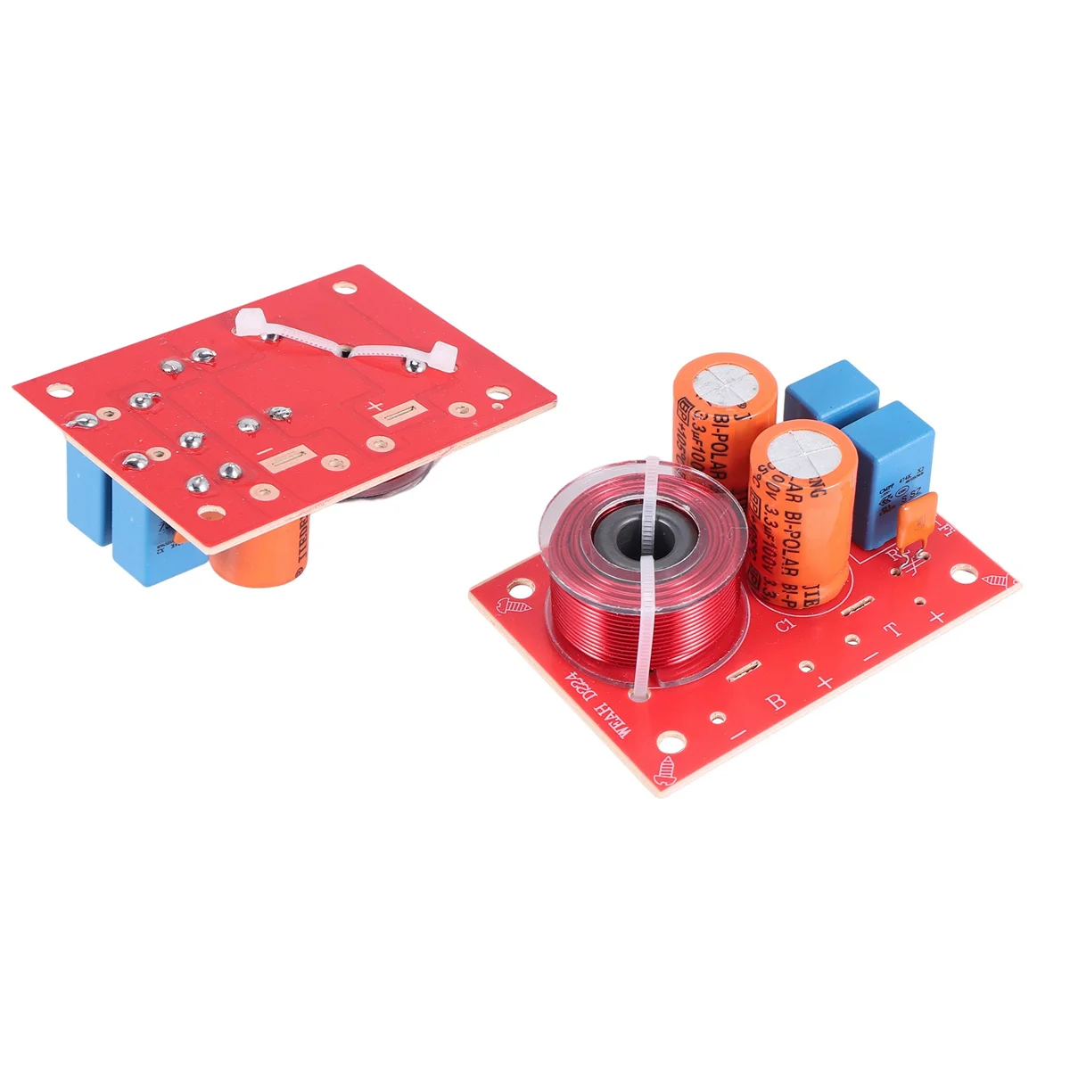 DIYスピーカーフィルター回路、高音ベース、分周器、ホームシアター、Hi-Fiステレオ、オーディオクロスオーバー、2ウェイ、80W、2個