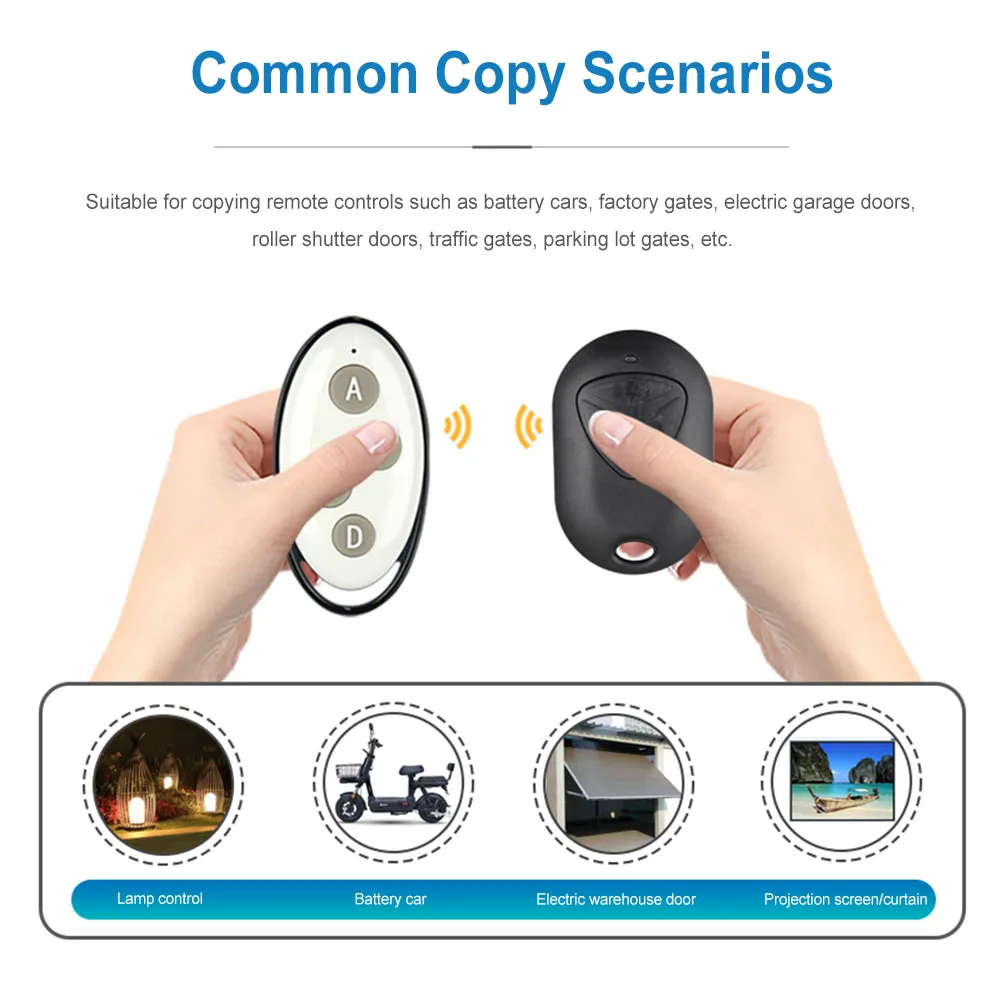 315MHz/433MHz Copy Remote Control 3 Buttons Garage Gate Door Opener Remote Control Duplicator Clone Cloning Code Car Key Fob