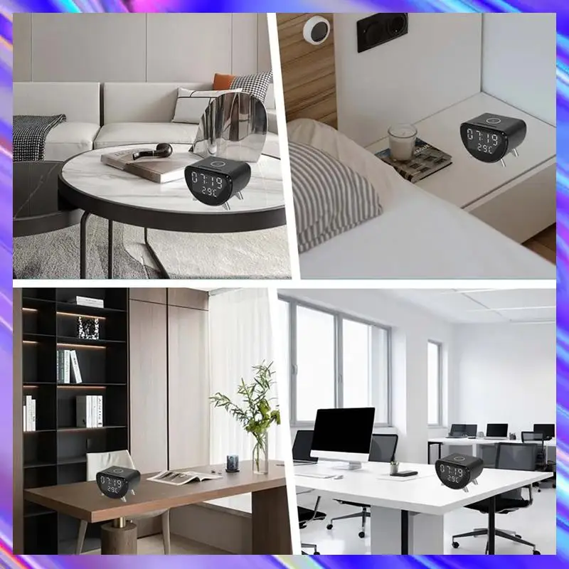 

A24U 2X Multifunctional Alarm Clock Temperature Clock Wireless Charger LED Mobile Phone Three In One Wireless Charger