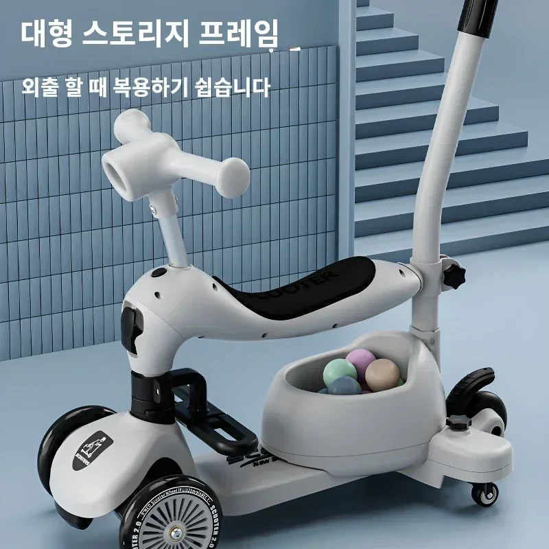 Scooter pour Kinderen Vouwen 3 Wiel Skateboard Driewieler bébé Draagbare Kinderwagen Hoverboard Speelt Muziek Balans Multimodaal