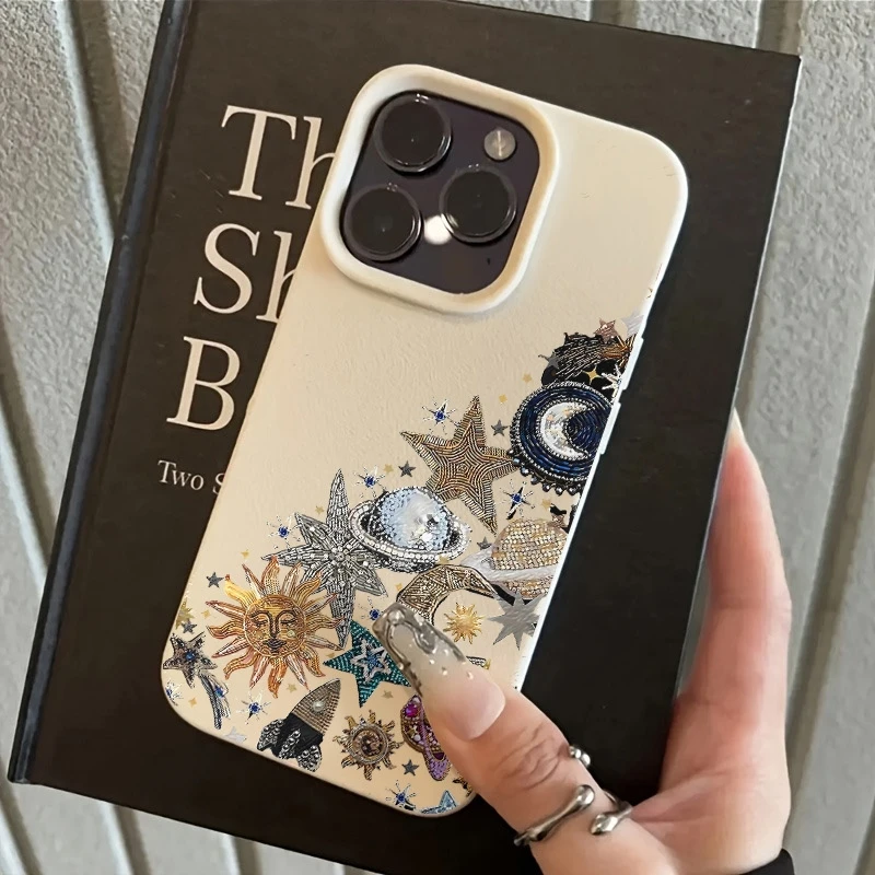 宇宙柄ライチテクスチャiPhoneケース iPhone 17 11 13 14 12 15 16 Pro Max XS X XR 7 8 Plus対応 耐衝撃バンパーカバー